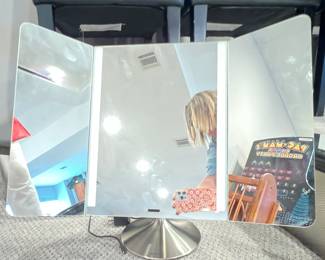 162. Tri-Fold Lighted Makeup Mirror