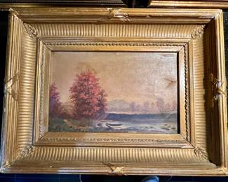 151. Antique Oil on Canvas Landscape Painting
