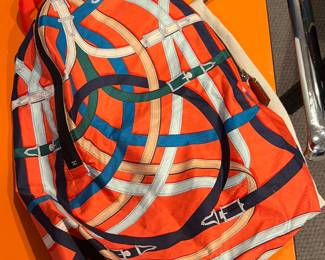 112. Hermes Air Silk Cavalcador Backpack Orange 8016