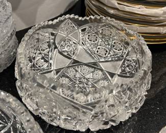 72. Lead Cut Crystal Bowl 9"