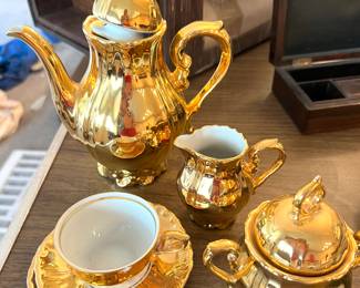 115. 8pc Gold Tea Set