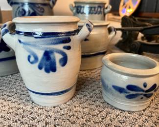 142. Collection of 19th Century Blue and White Stoneware