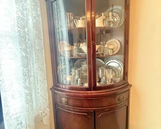 mahogany corner china cabinet