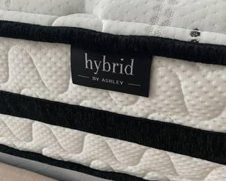 A11 - $550. Queen Size Upholstered Bed. Was very gently used in a guest room. Frame measures 68" wide x 57.5" tall. Includes clean mattress & box spring if you want them as well as the sheets, pillows & blankets!