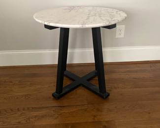 A1 - $60. Measures 26" round x 24" tall. Marble is not attached to the wooden base.
