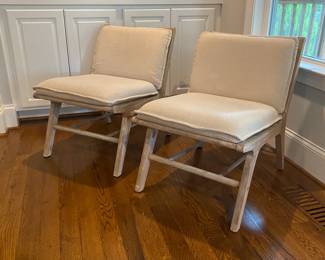 A5 - $85. Pair of Lincoln Accent Chairs. Structurally sound - some pilling on the cushions. Measures 22" wide x 29" deep x 29" tall.