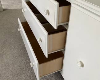 A52 - $100. White Dresser / Changing Table. Measures 55" long x 16.5" deep x 41" tall.