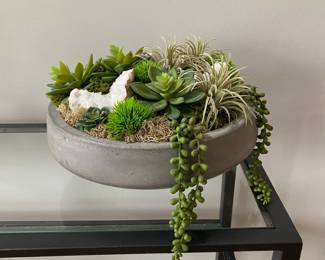 A22 - $15. Artificial Succulents with crystals in display.