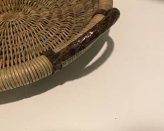 A82 - $12 Decorative Basket Tray with metal handles.