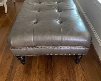 A3 - $350. Pottery Barn "Martin" Leather Ottoman. Very good condition. Measures 50" x 30" x 17.5" tall.