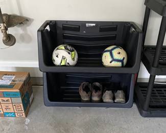 A65 - $25. 2 Plastic Garage Storage Bins