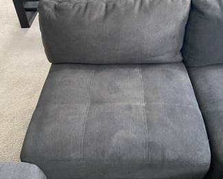A34 - $300. 6 Piece Modular Sectional. As a rectangle it measures 106" x 70.5". Ottoman opens for storage but hinges are just a bit off set - maybe you could tighten to fix. This is on the 2nd floor - you need 2 people to move. NEEDS CLEANED. There are spots on almost every piece but I don't see any rips / tears / holes etc.