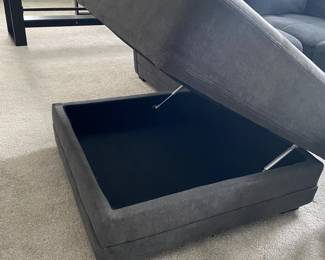 A34 - $300. 6 Piece Modular Sectional. As a rectangle it measures 106" x 70.5". Ottoman opens for storage but hinges are just a bit off set - maybe you could tighten to fix. This is on the 2nd floor - you need 2 people to move. NEEDS CLEANED. There are spots on almost every piece but I don't see any rips / tears / holes etc.