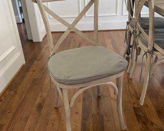 A98 - $1250. Restoration Hardware Flatiron Dining Table. Includes 6 chairs. Measures 39.5" x 84" x 30" tall. Overall good condition and very sturdy. There are a few water marks on the top and one where they sanded it out a bit. Part of the RH charm!