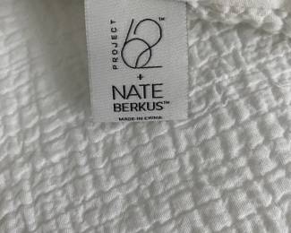 A11 - $550. Queen Size Upholstered Bed. Was very gently used in a guest room. Frame measures 68" wide x 57.5" tall. Includes clean mattress & box spring if you want them as well as the sheets, pillows & blankets!