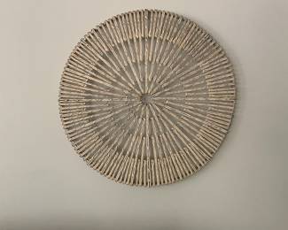 A2 - $35. LARGE woven wall art. Please make sure this will fit in your vehicle! Measures 47" round x 3.5" deep.