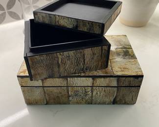 A86 - $15 PAIR of decorative boxes.