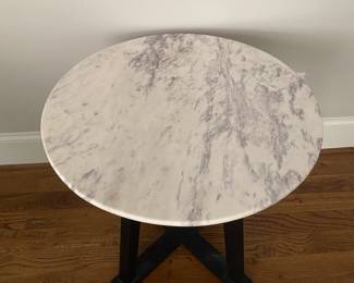 A1 - $60. Measures 26" round x 24" tall. Marble is not attached to the wooden base.