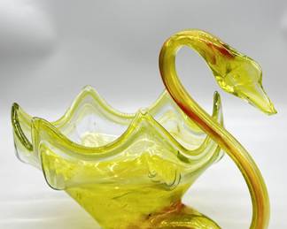 Murano-Style Art Glass Swan