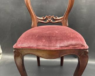 Antique Victorian Ribbon Back Chair w/ Plush Seat