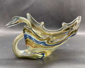 Murano-Style Art Glass Swan