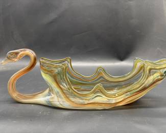 Murano-Style Art Glass Swan
