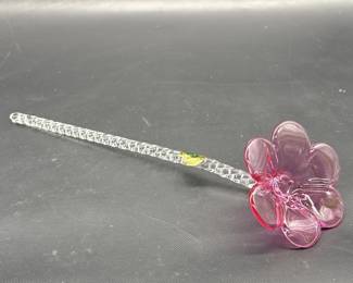 Waterford Crystal Pink Pansy Flower Stem