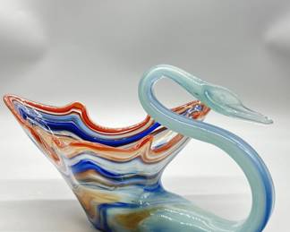 Murano-Style Art Glass Swan