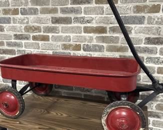 Vintge Red Metal Wagon, has been repainted