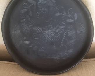 Dona Rosa vintage black Mexican pottery bowl