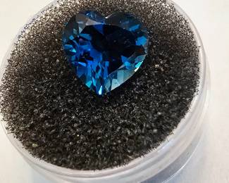 4.25 Heart Shaped Topaz blue hue, medium tone Gem/RT-V