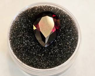 7.45ct Pear Cut Created Almandite