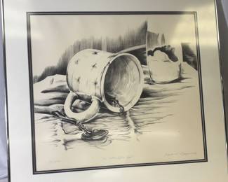 The Fallen Coffee Cup Etched Picture By Angeline V. Culfogienis