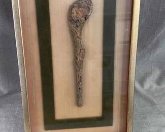 19th Century European Ceremonial Pipe Framed