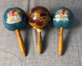 Vintage Hand Painted Maracas