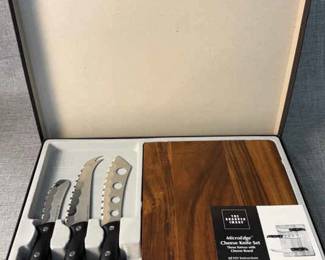The Sharper Image MicroEdge Cheese Knife Set With Cheese Board