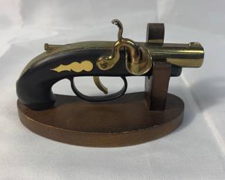 Vintage Flintlock Pistol Cigarette Lighter Holder, Likely From The 1960s