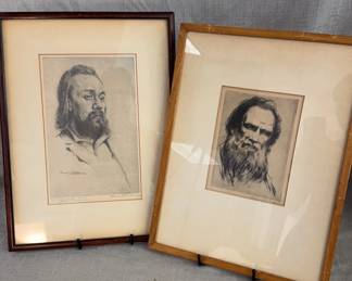 Two Etching Portraits By Bernard L. Green