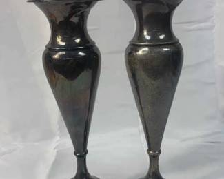 Vintage Silverplate Bud Vases 2PC Set