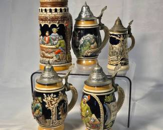 West Germany Vintage Ceramic Beer Steins