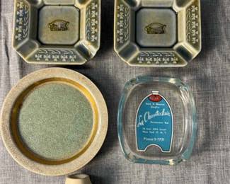 Four PC Vintage Ashtray Set Vintage Irish Clay Pipe