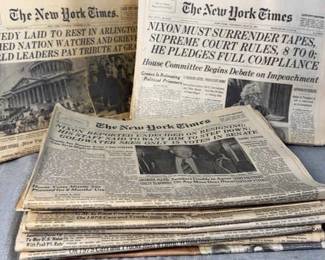 Vintage New York Times Newspapers Kennedy And Nixon Era 1960s1970s