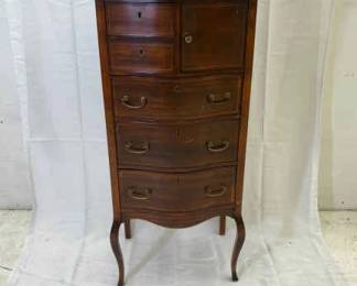 Early 1900s Highboy Chest of Drawers with Locks, With Key.