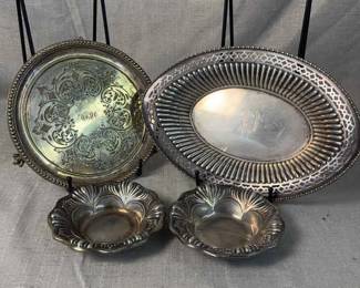 Four PC Sterling Silver Bowl And Tray Set