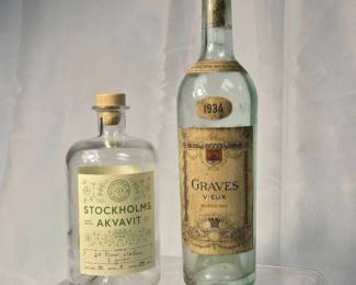 1930 Graves Vieux Bordeaux Bottle Stockholms Brnner Akvavit Bottle EMPTY