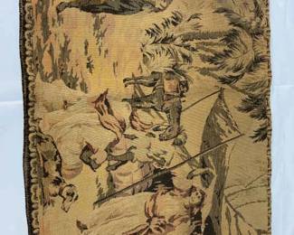 Vintage Belgium Wall Tapestry Depicting An Arab Market Scene