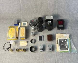 Assortment Of camera Attachments Canvas Camera Bag