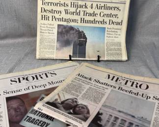 Vintage The Washington Post 9 11 Terrorist Attack Newspaper