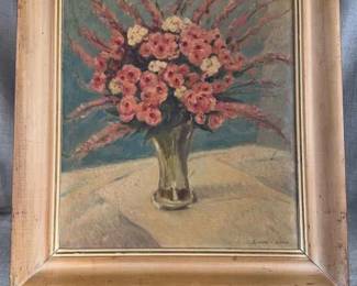 Vase Of Flowers Oil Painting By Bernard L. Green