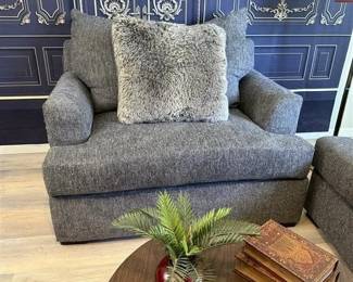 291 - Grey Fabric Sofa Loveseat